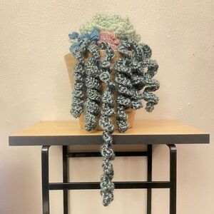 LD Yarn Creations Handcrafted Crocheted Yarn Succulent in Planter – Approx 6”